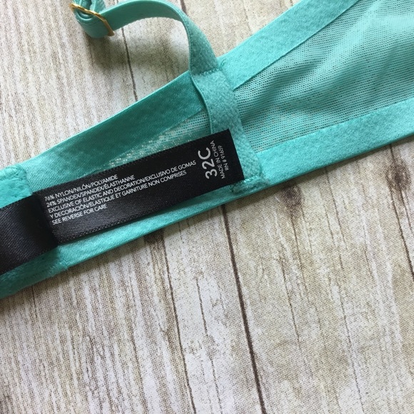 Sam Edelman Turquoise Mesh Bra underwire New - Picture 5 of 6